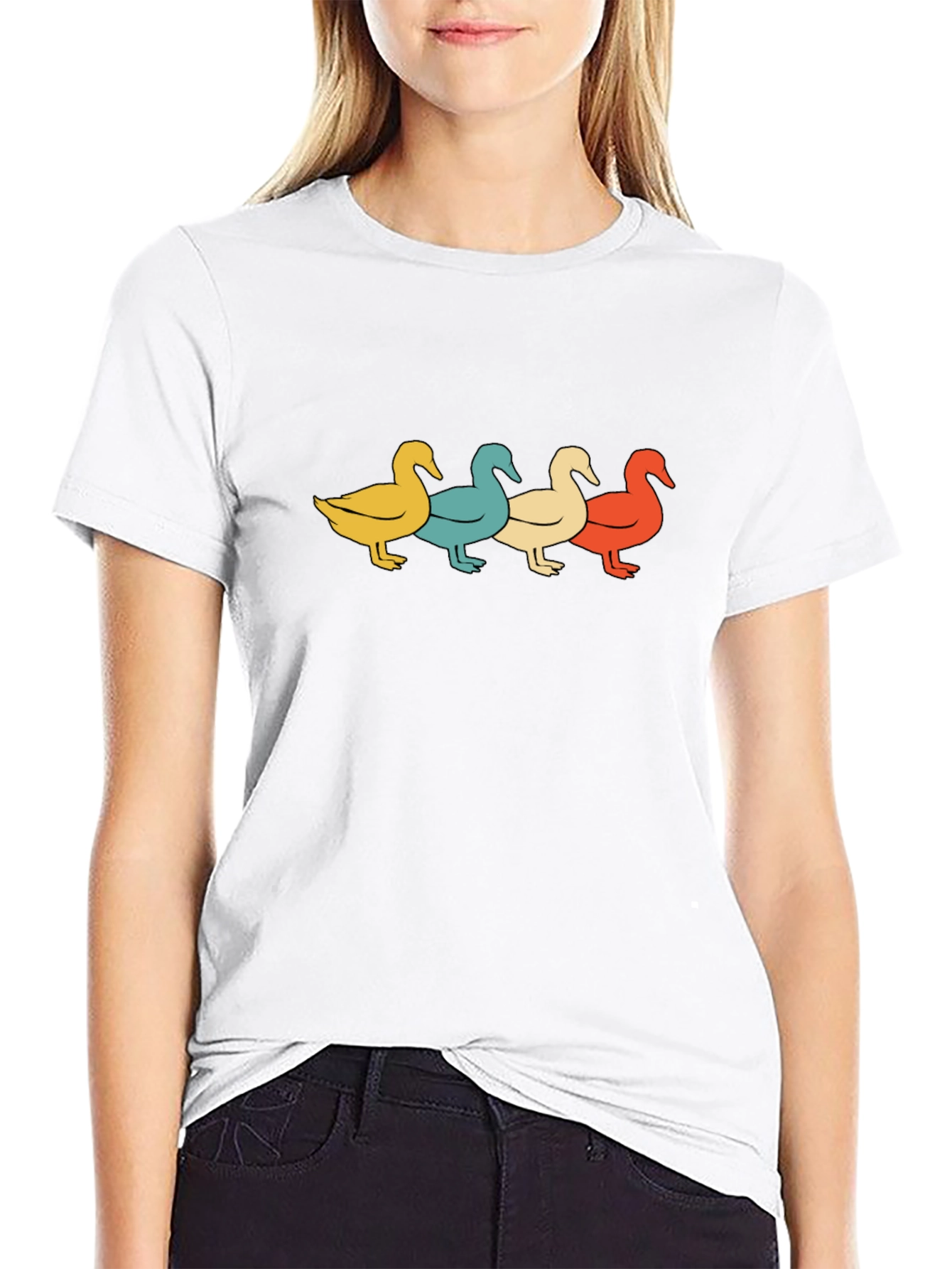 Retro Duck T-Shirt: Four Ducks in a Row