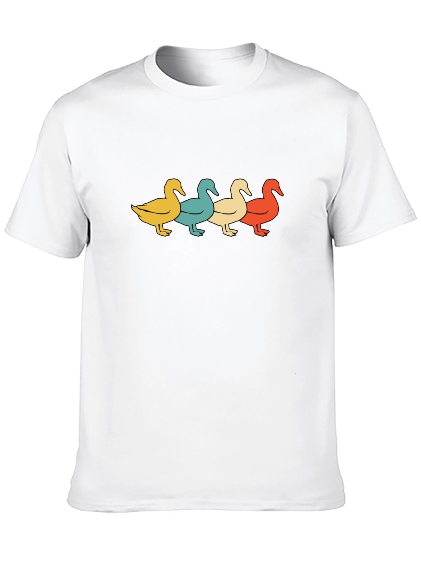 Retro Duck T-Shirt: Four Ducks in a Row