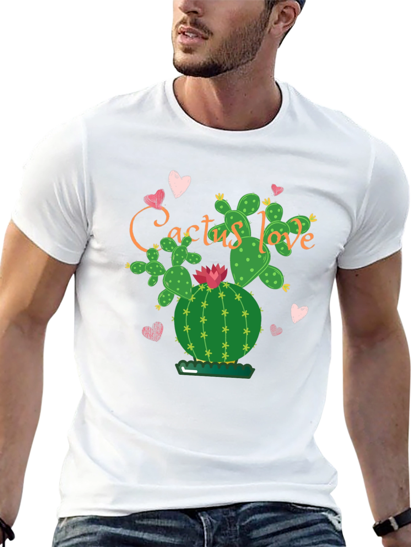 Cactus Love Graphic Tee - Stylish Black T-Shirt