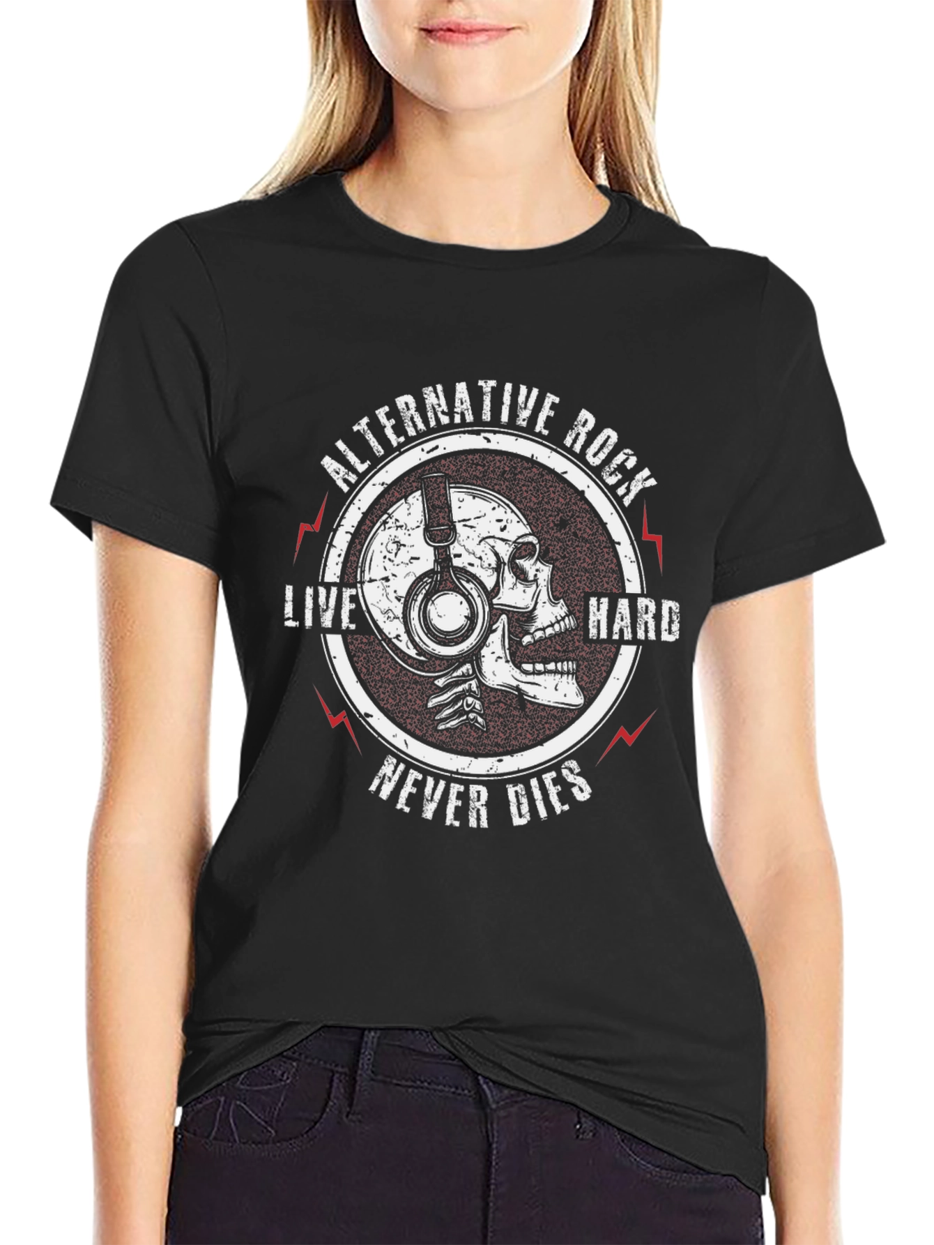 Alternative Rock Skull Graphic T-Shirt