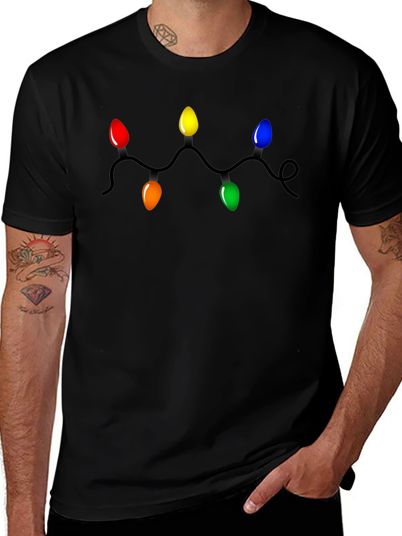 Festive Christmas Lights Graphic T-Shirt