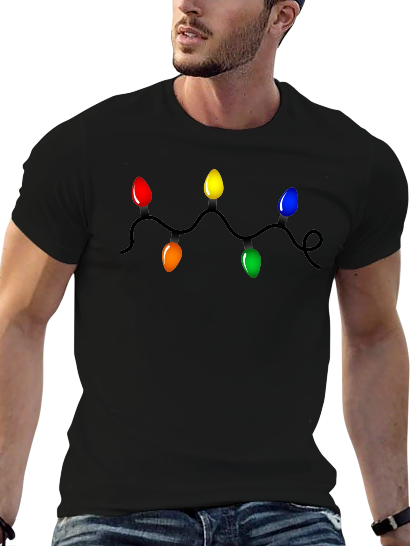 Festive Christmas Lights Graphic T-Shirt