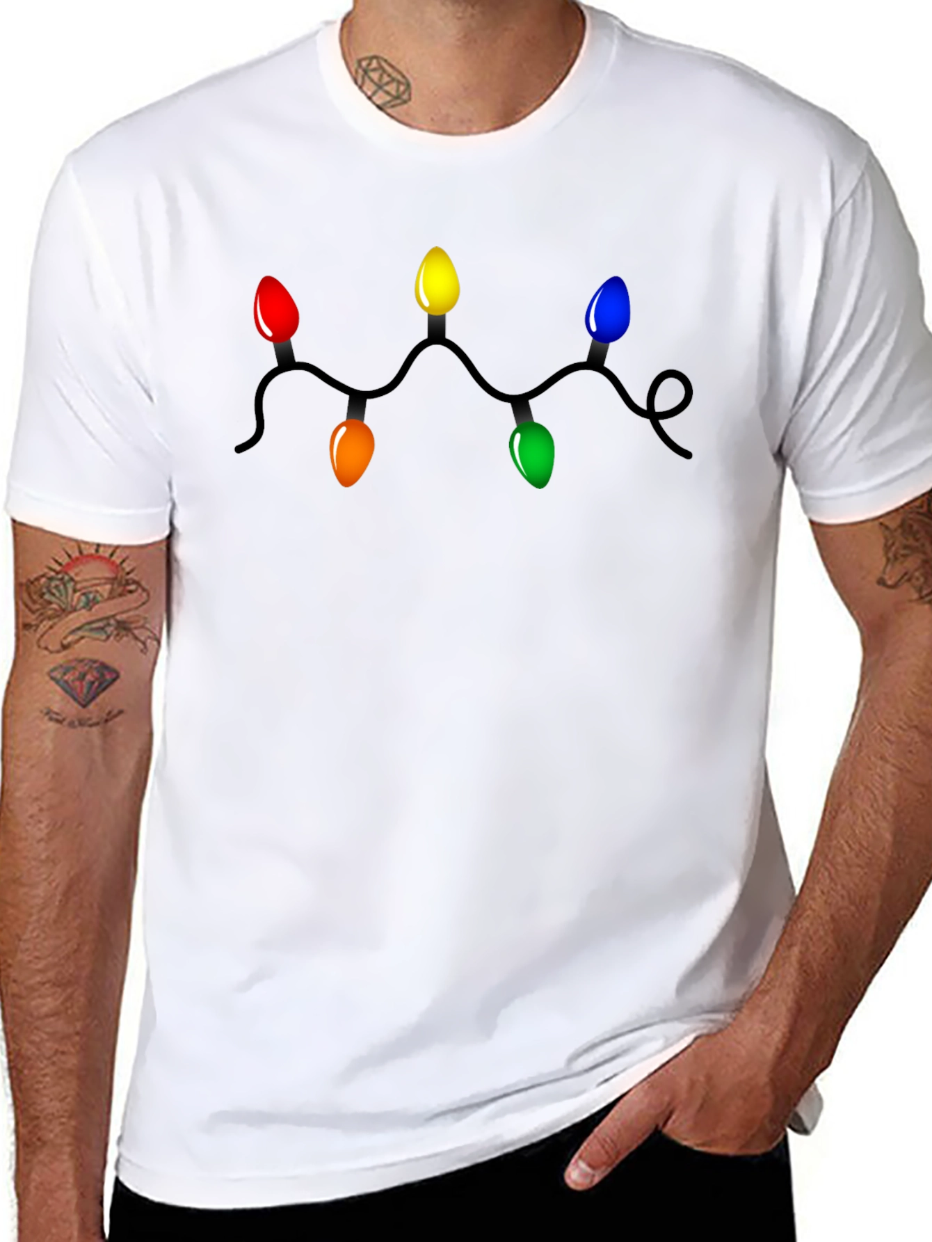 Festive Christmas Lights Graphic T-Shirt