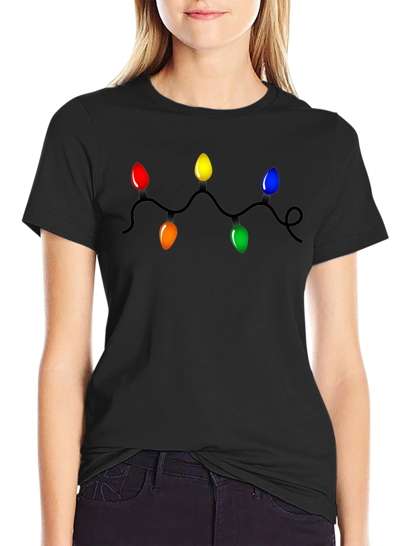 Festive Christmas Lights Graphic T-Shirt