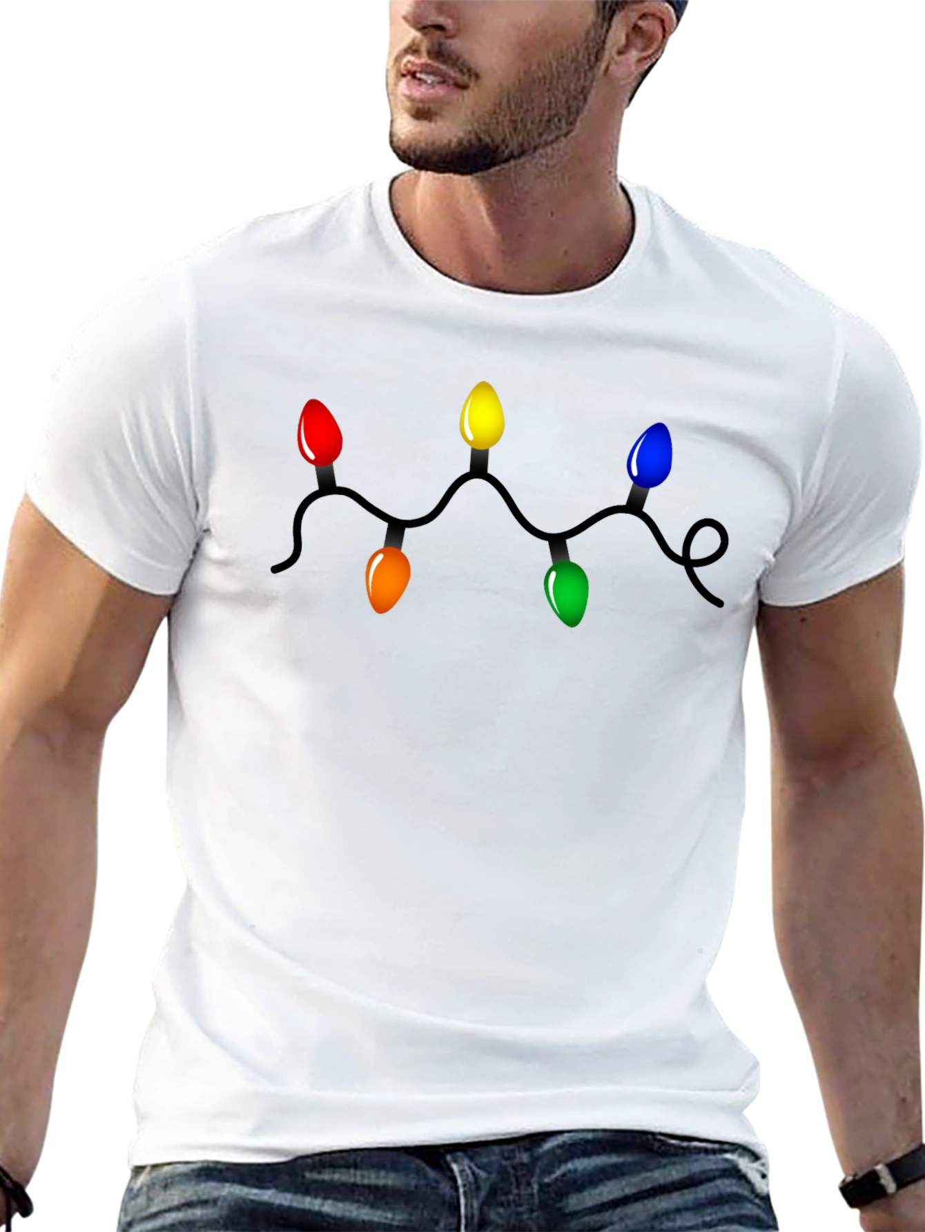 Festive Christmas Lights Graphic T-Shirt