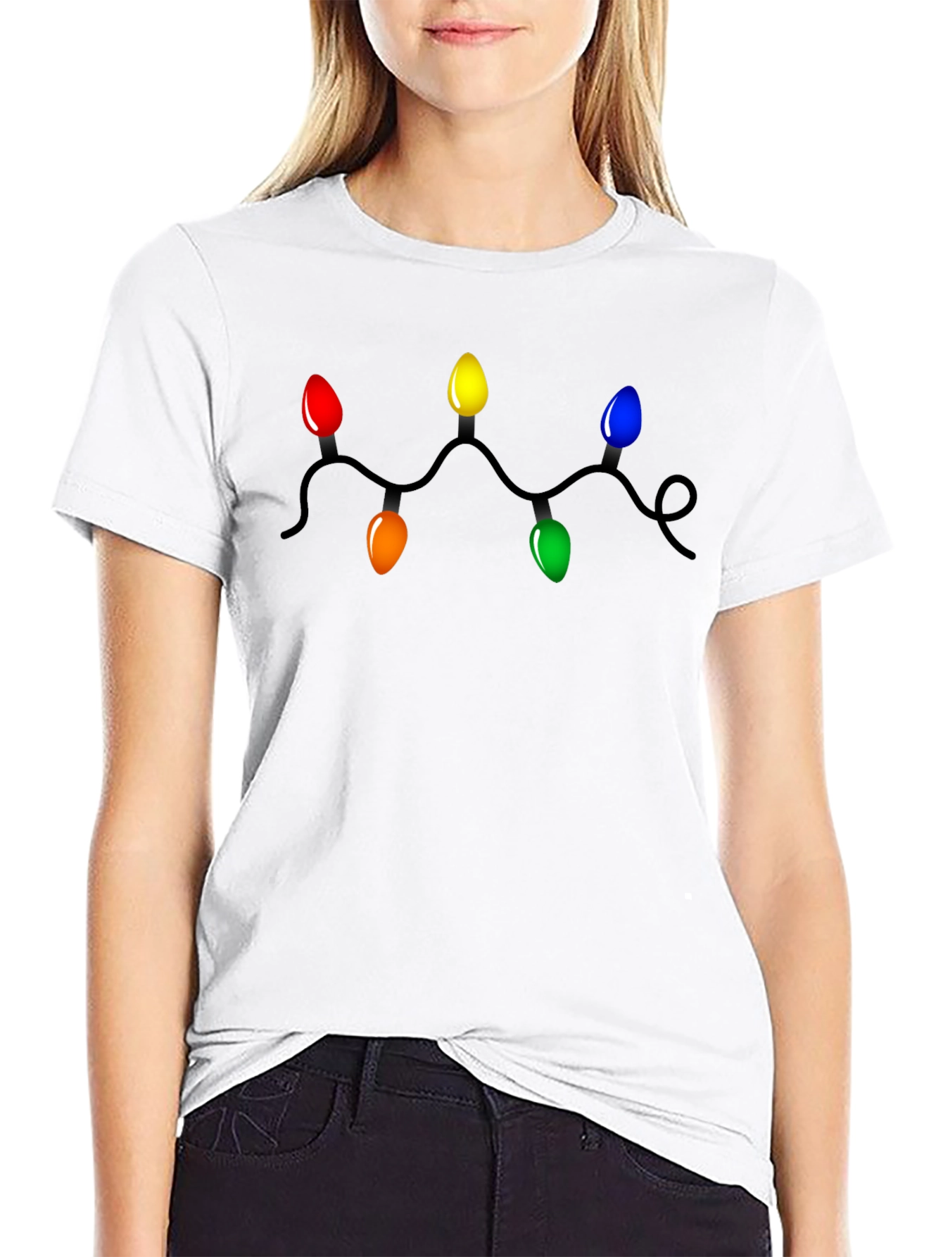 Festive Christmas Lights Graphic T-Shirt