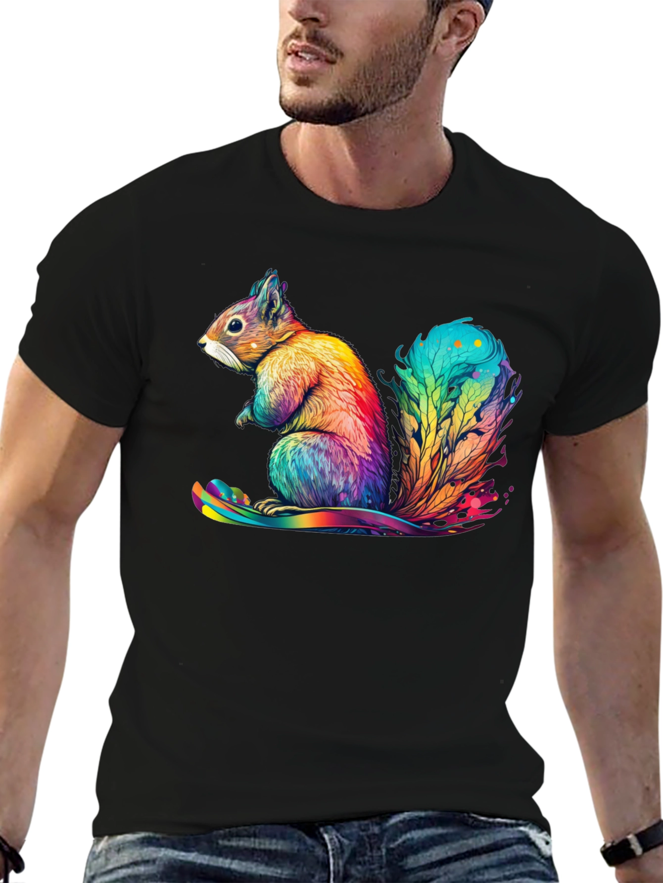 Rainbow Squirrel Graphic T-Shirt