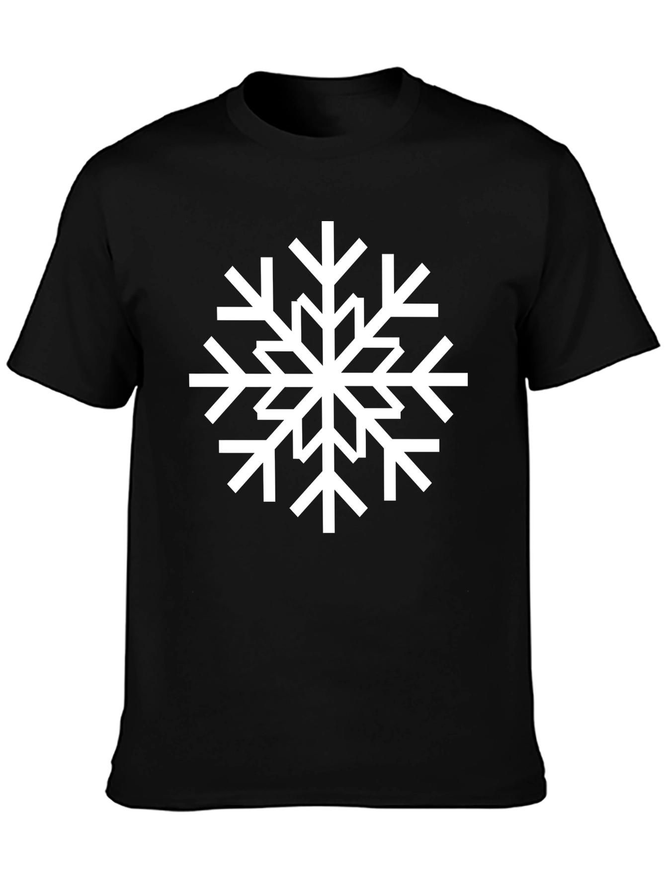 Snowflake Graphic Black T-Shirt - Winter Holiday Apparel