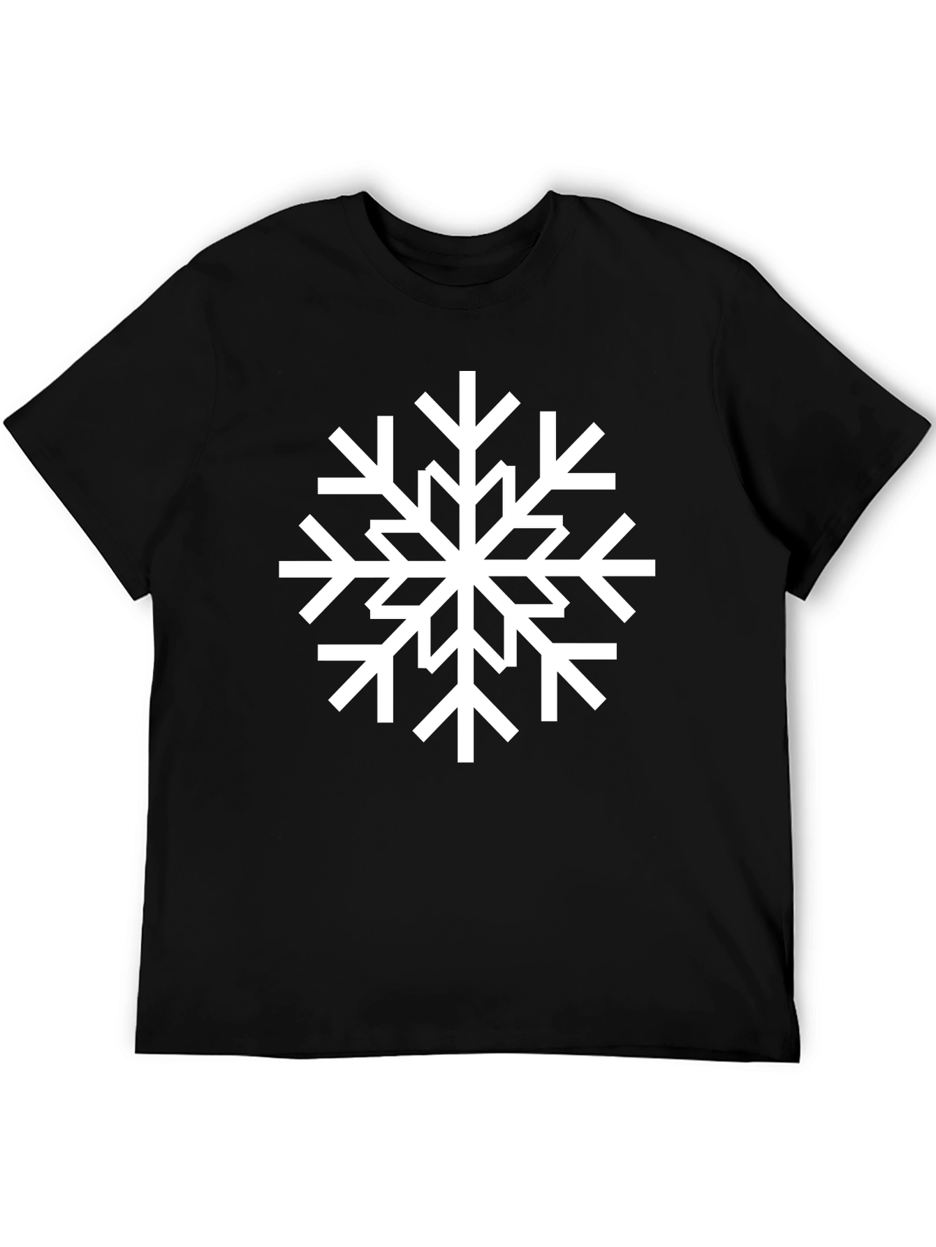 Snowflake Graphic Black T-Shirt - Winter Holiday Apparel