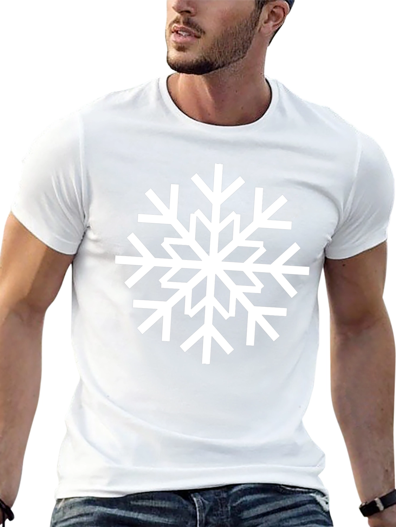 Snowflake Graphic Black T-Shirt - Winter Holiday Apparel