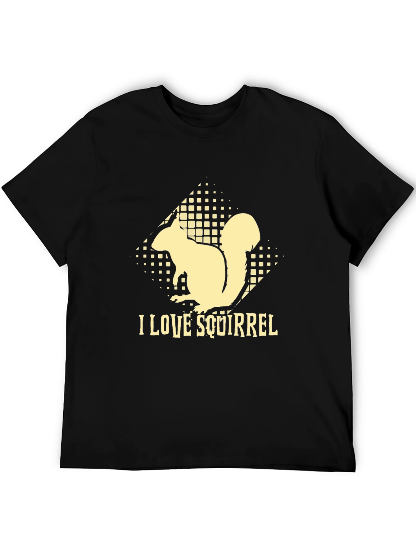 I Love Squirrel Black T-Shirt