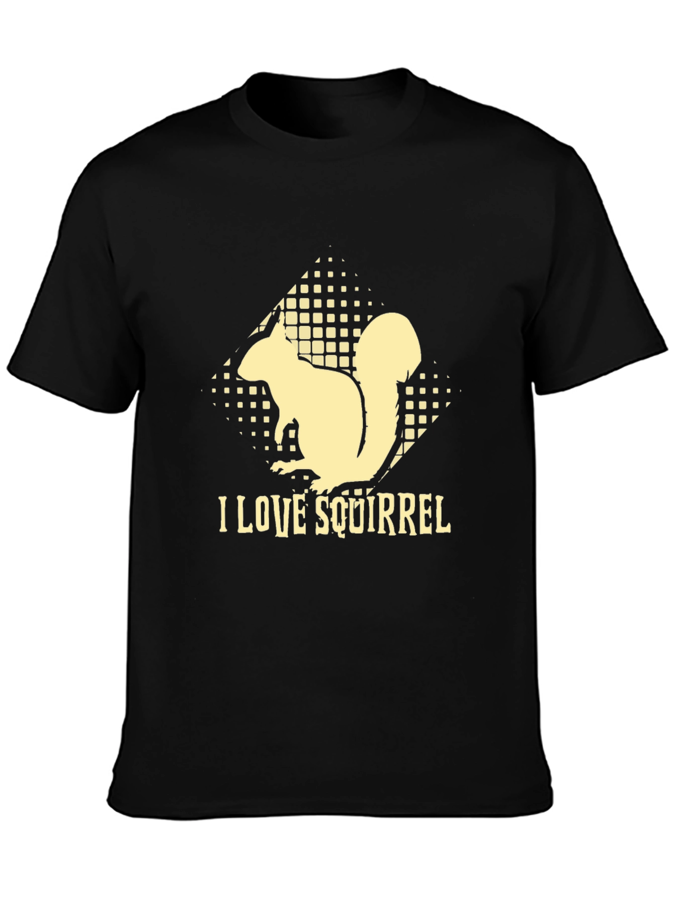 I Love Squirrel Black T-Shirt