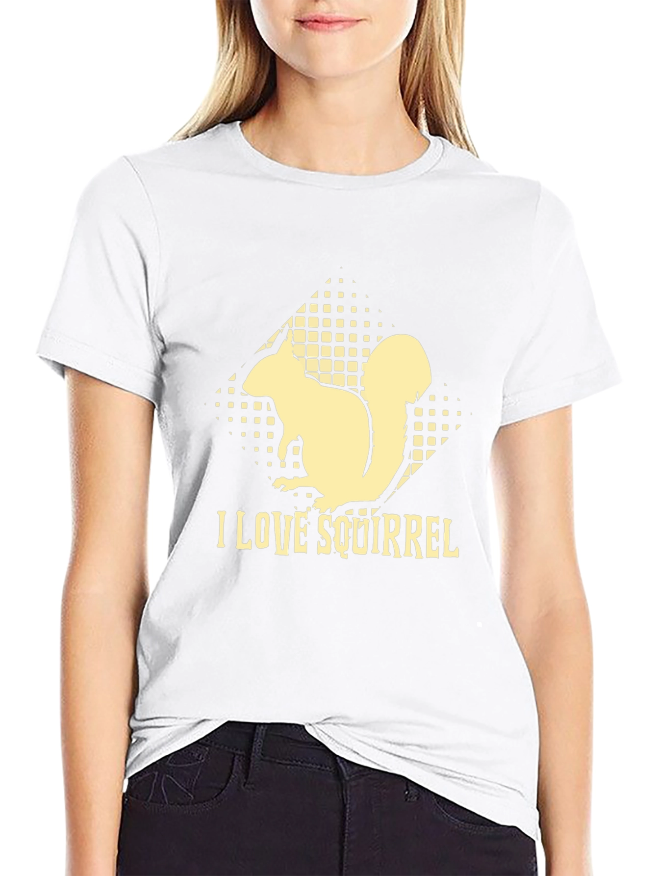 I Love Squirrel Black T-Shirt