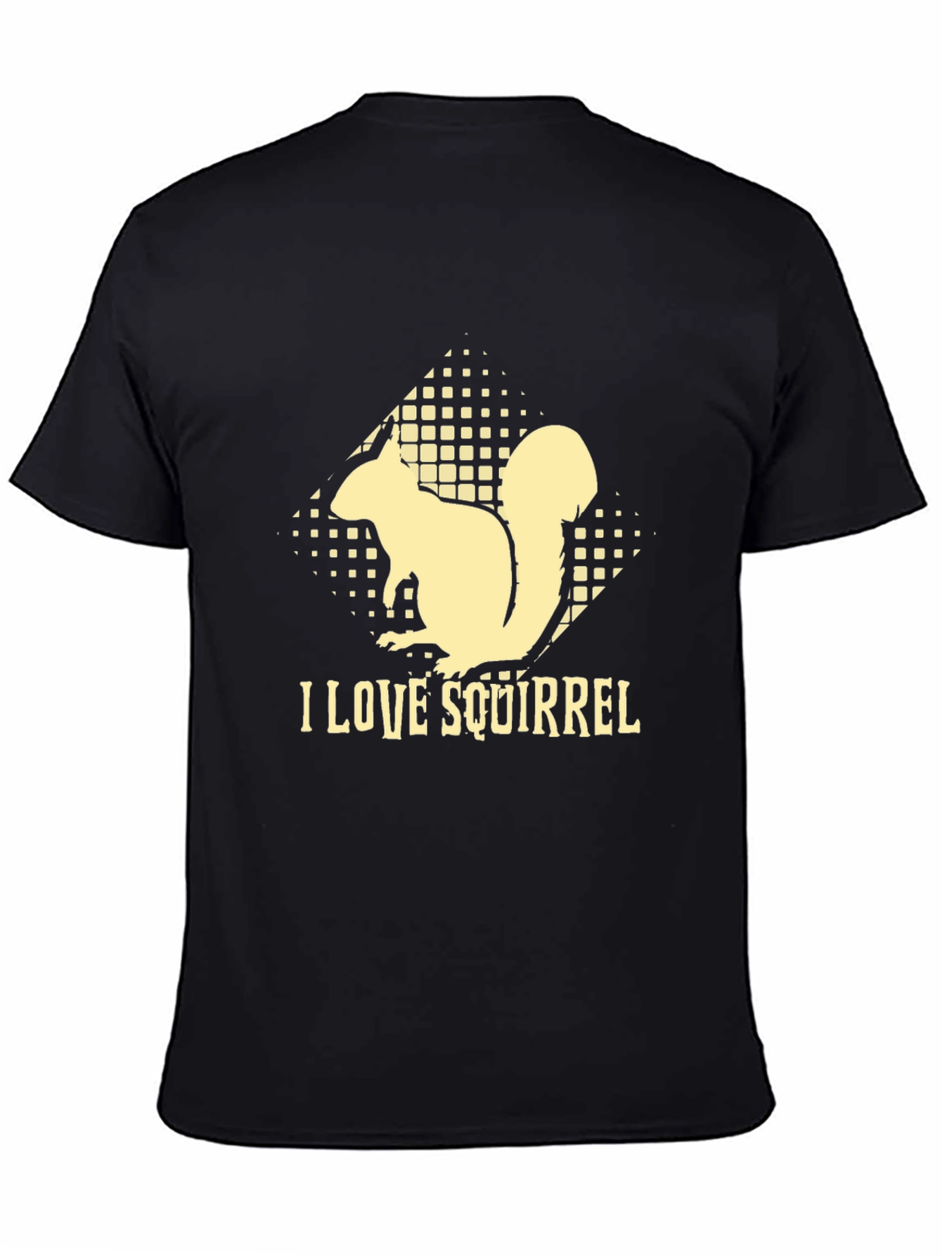 I Love Squirrel Black T-Shirt