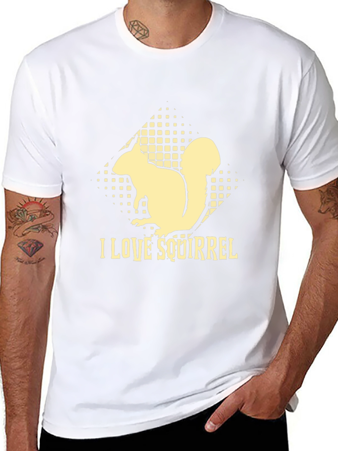 I Love Squirrel Black T-Shirt