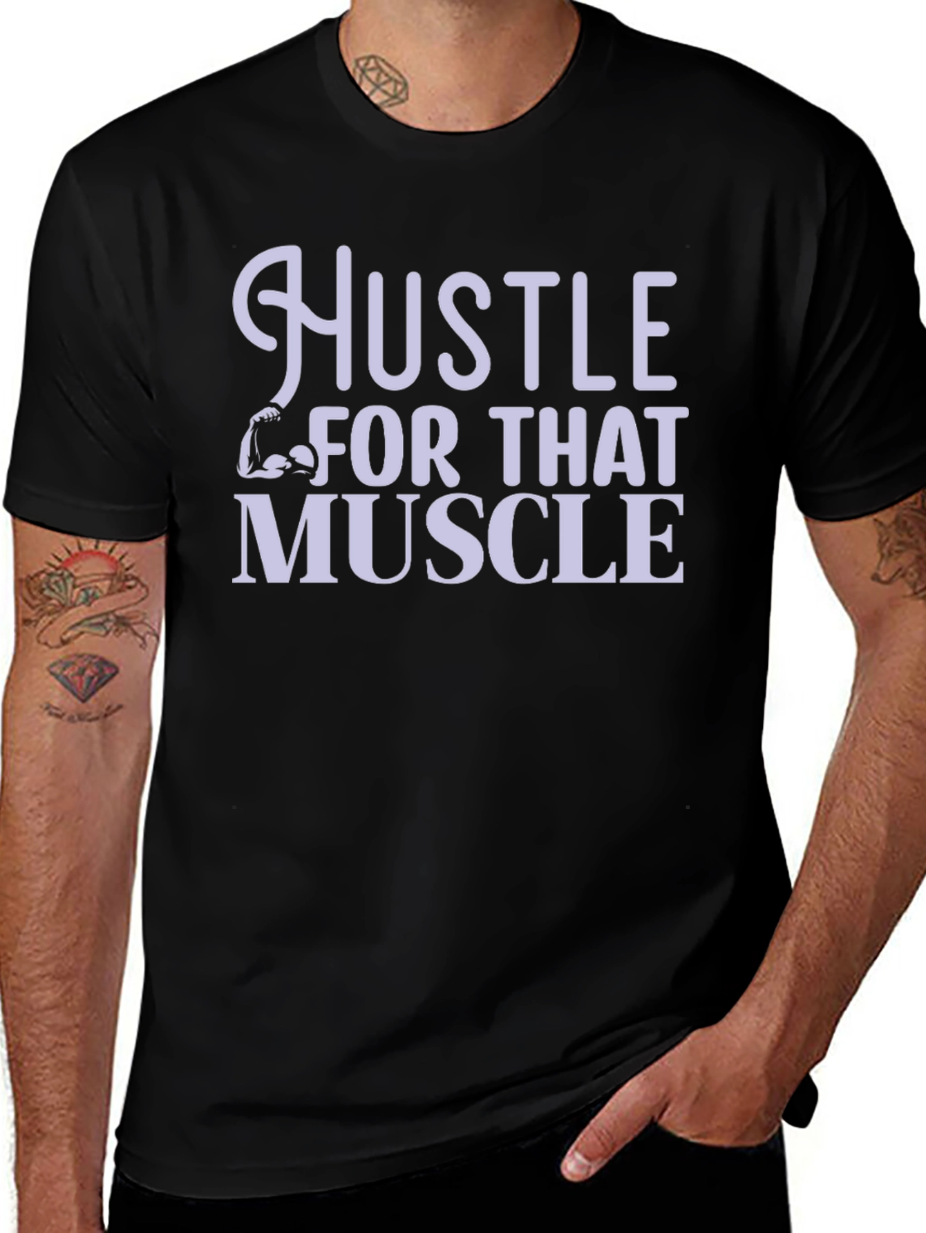 Hustle for That Muscle Black T-Shirt