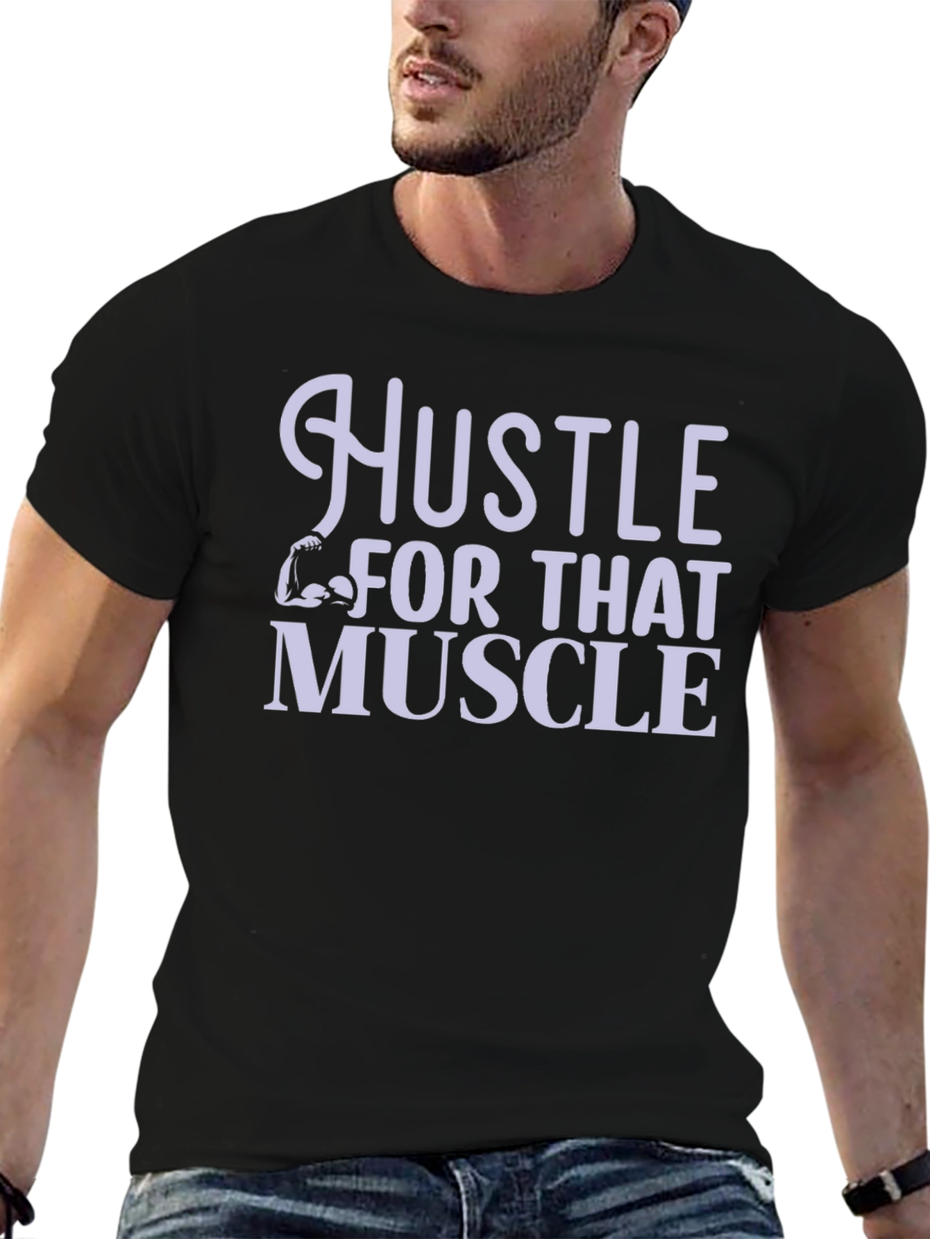 Hustle for That Muscle Black T-Shirt