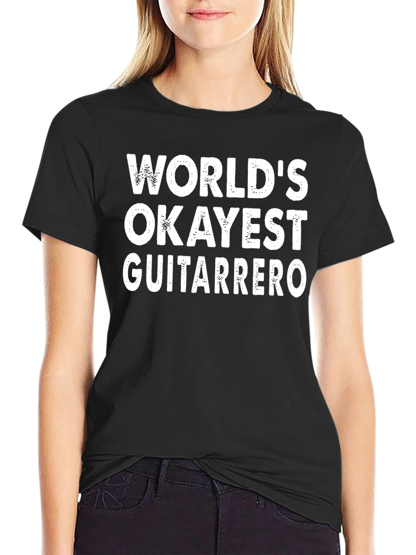 Worlds Okayest Guitarrero Black T-Shirt