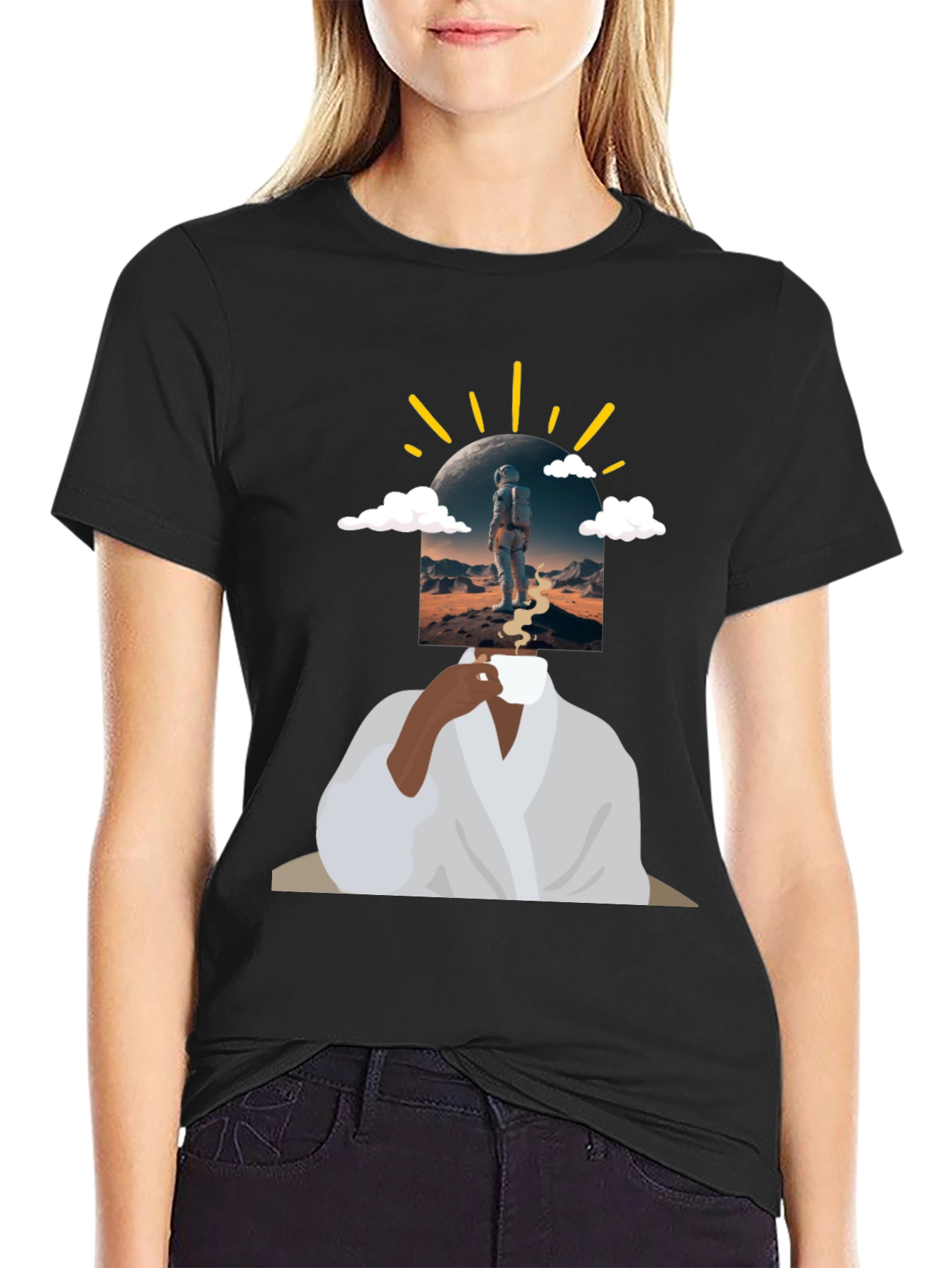 Astronaut Coffee Graphic Tee