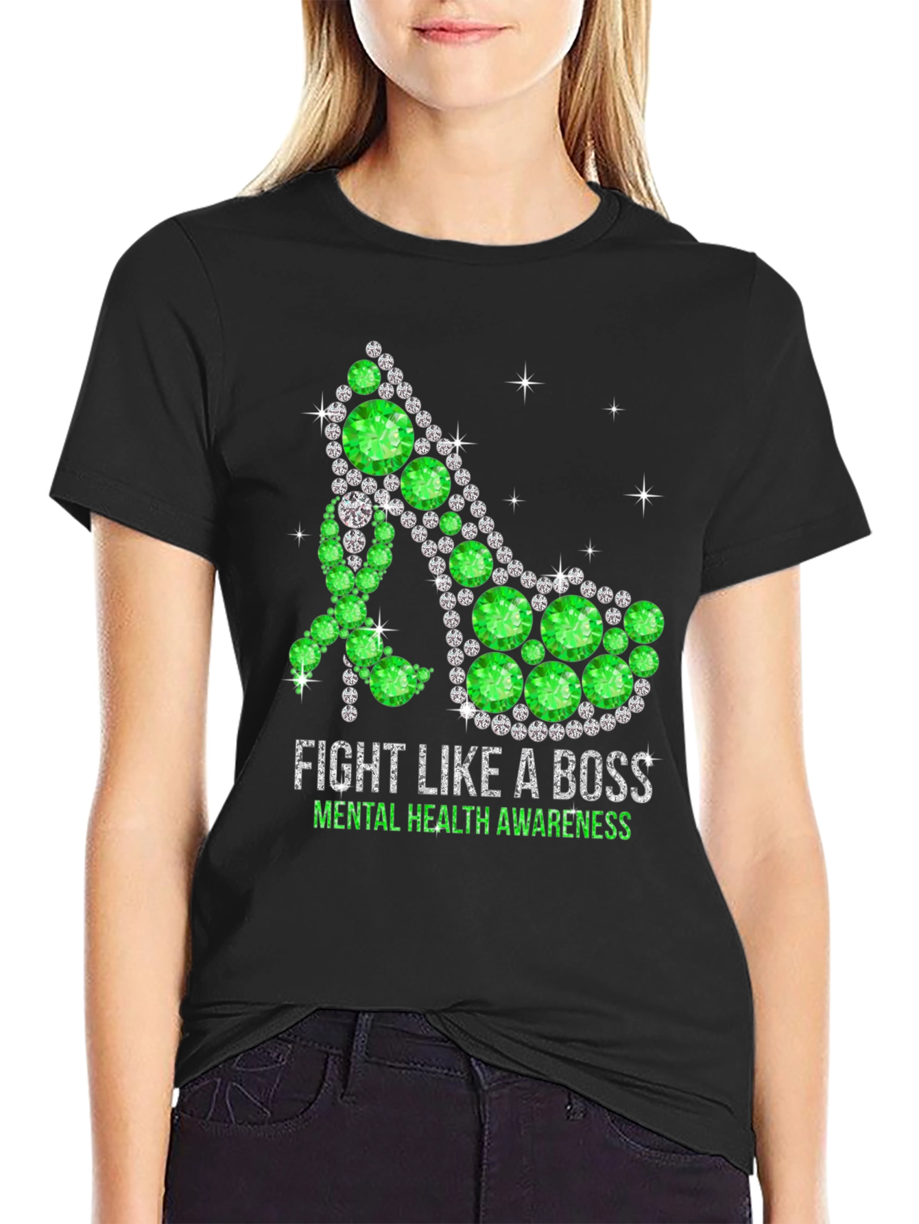 Fight Like A Boss Mental Health Awareness Shoe T-Shirt