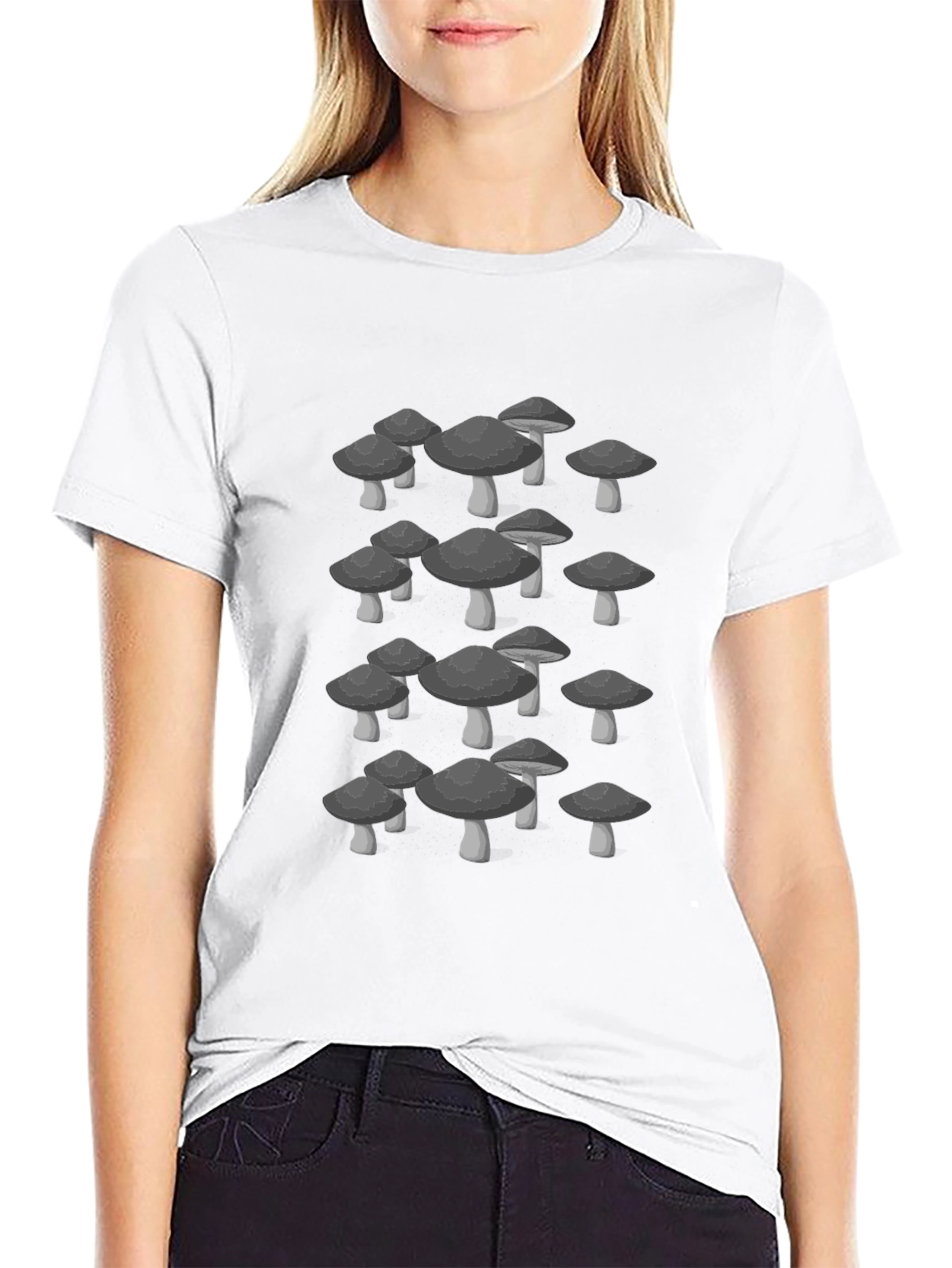 Mushroom Graphic Black T-Shirt