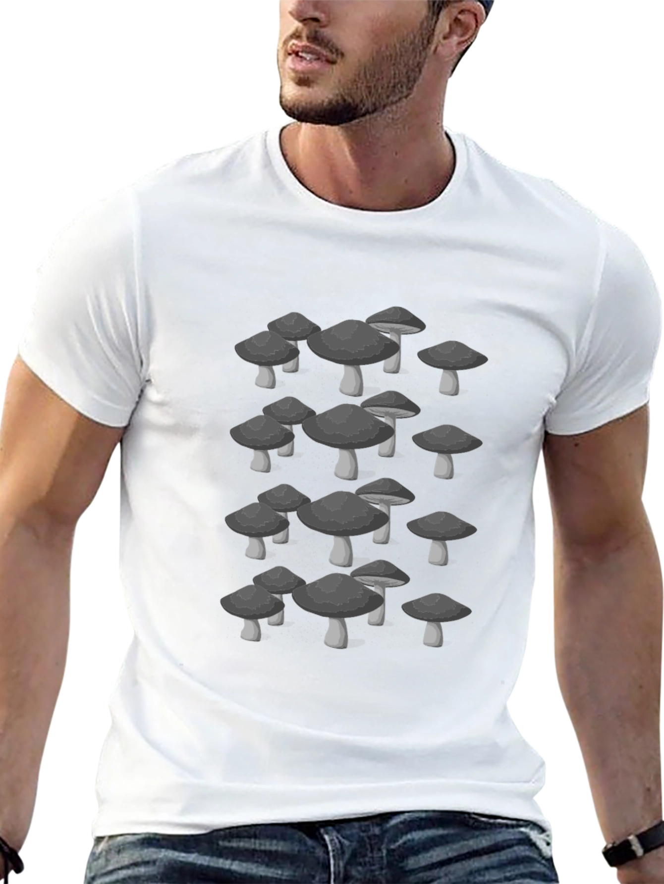 Mushroom Graphic Black T-Shirt