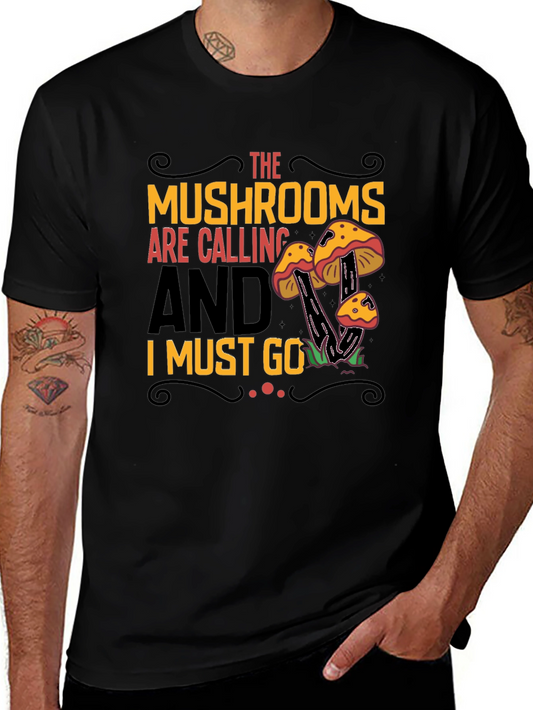 Mushroom Calling Graphic Tee - Nature Lovers Shirt