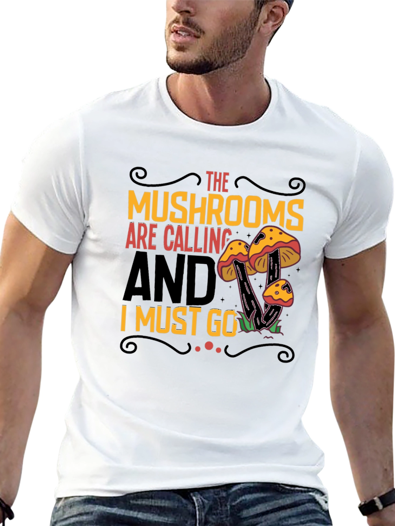 Mushroom Calling Graphic Tee - Nature Lovers Shirt
