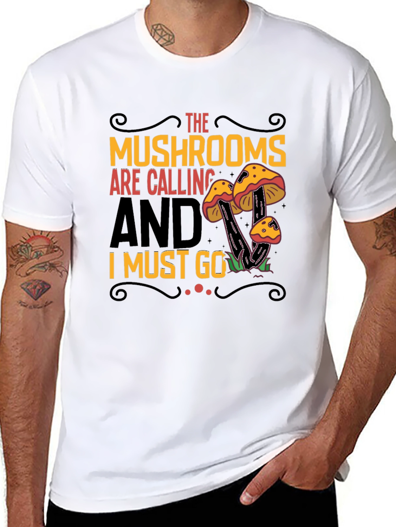 Mushroom Calling Graphic Tee - Nature Lovers Shirt