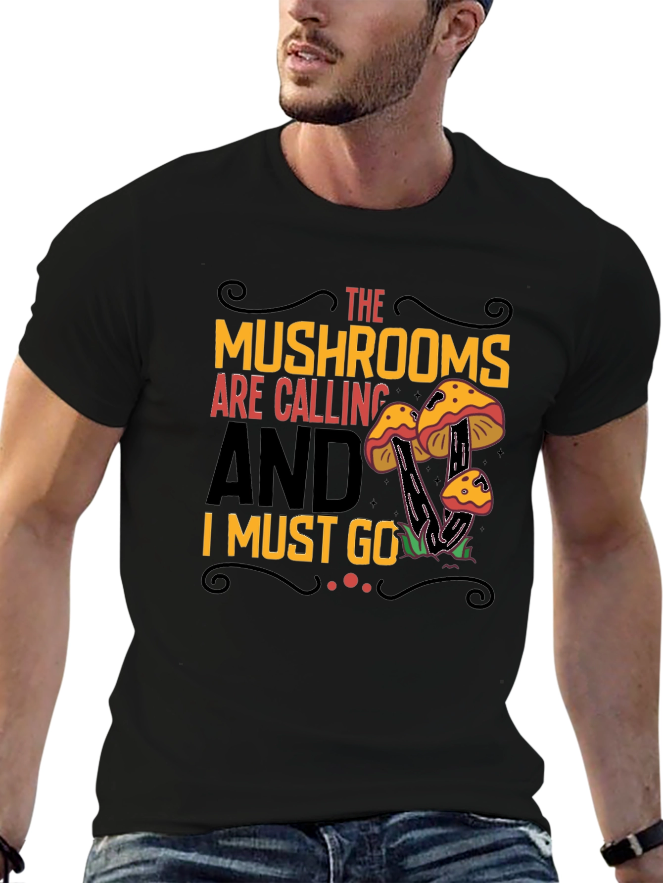Mushroom Calling Graphic Tee - Nature Lovers Shirt