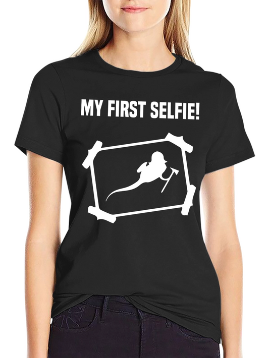 Funny My First Selfie Graphic Tee Shirt
