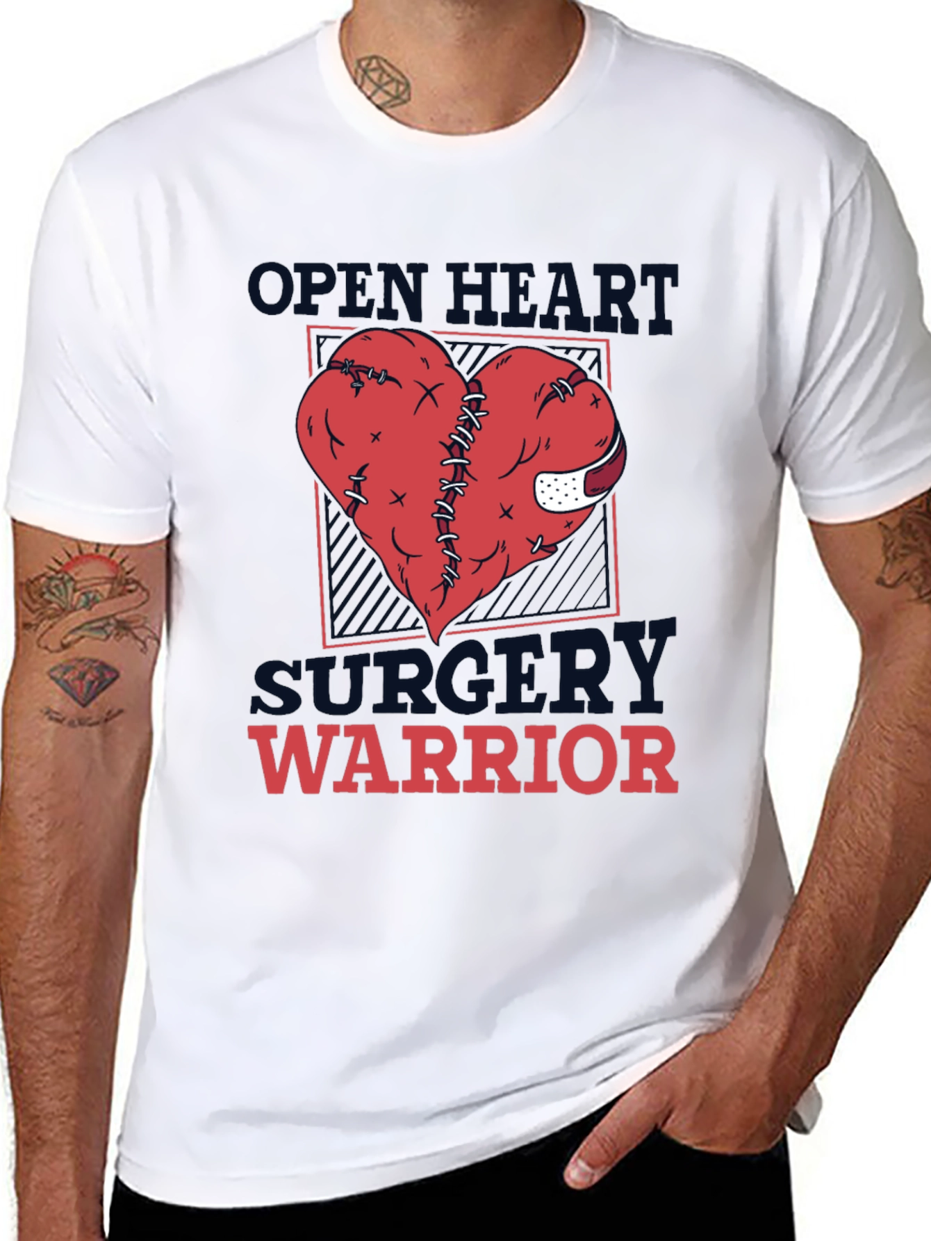Open Heart Surgery Warrior Graphic T-Shirt