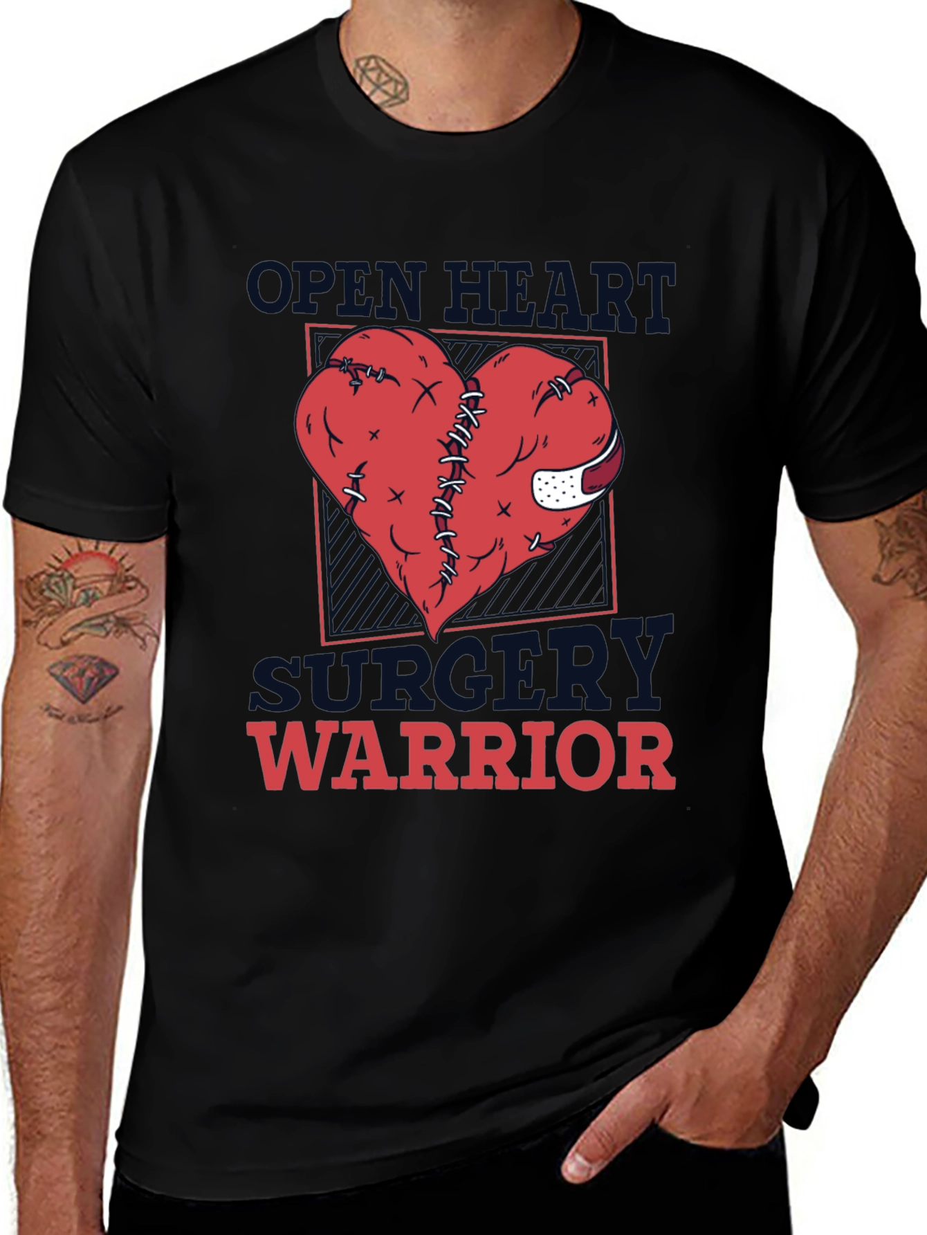 Open Heart Surgery Warrior Graphic T-Shirt