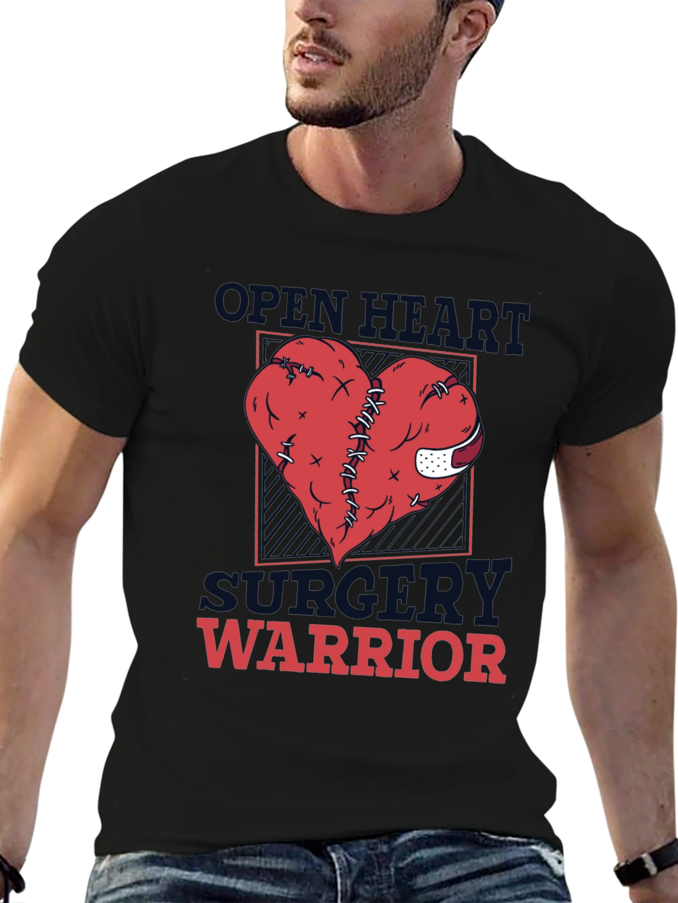 Open Heart Surgery Warrior Graphic T-Shirt