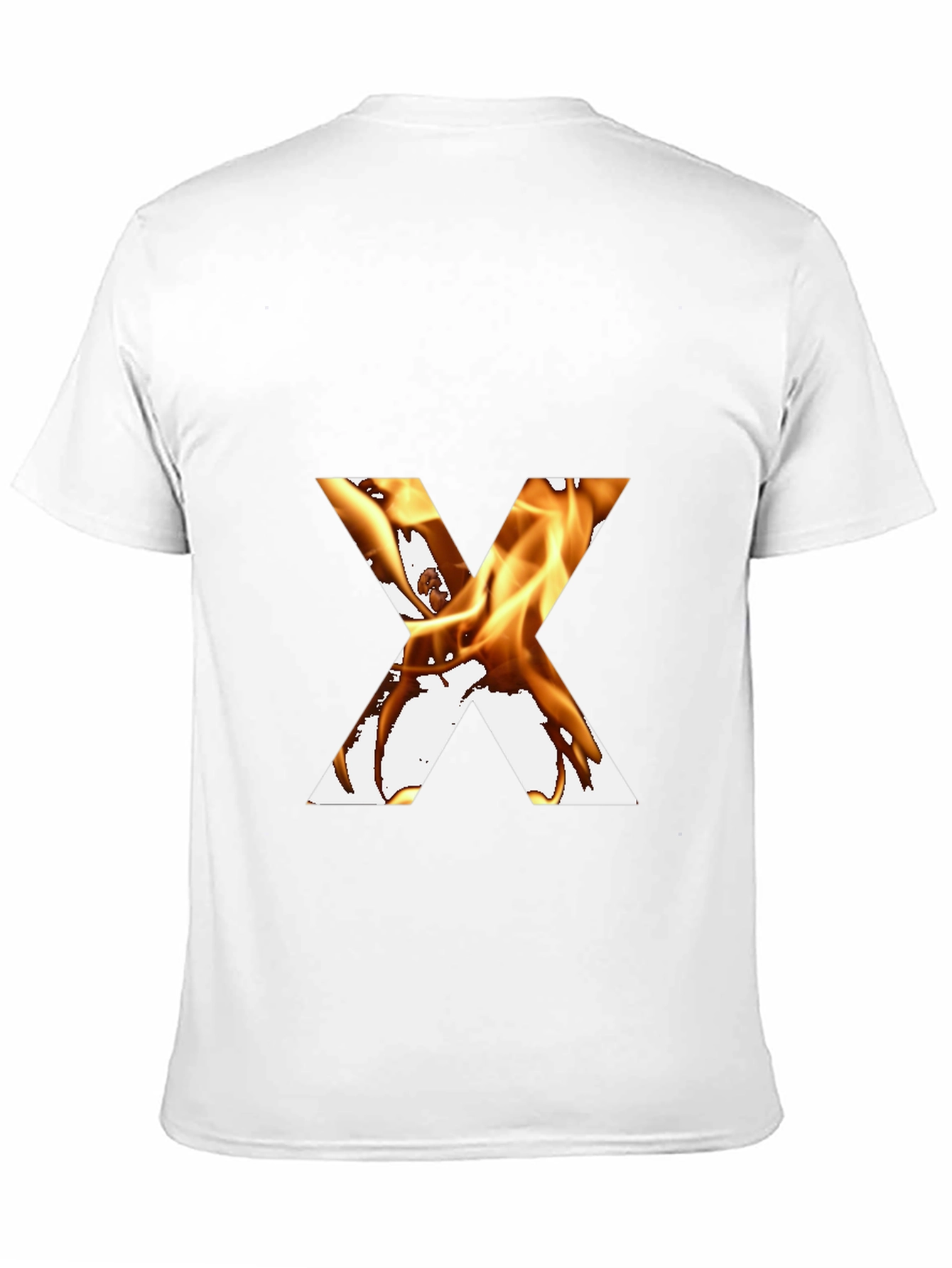 Fiery Letter X Graphic Tee - Bold Black T-Shirt