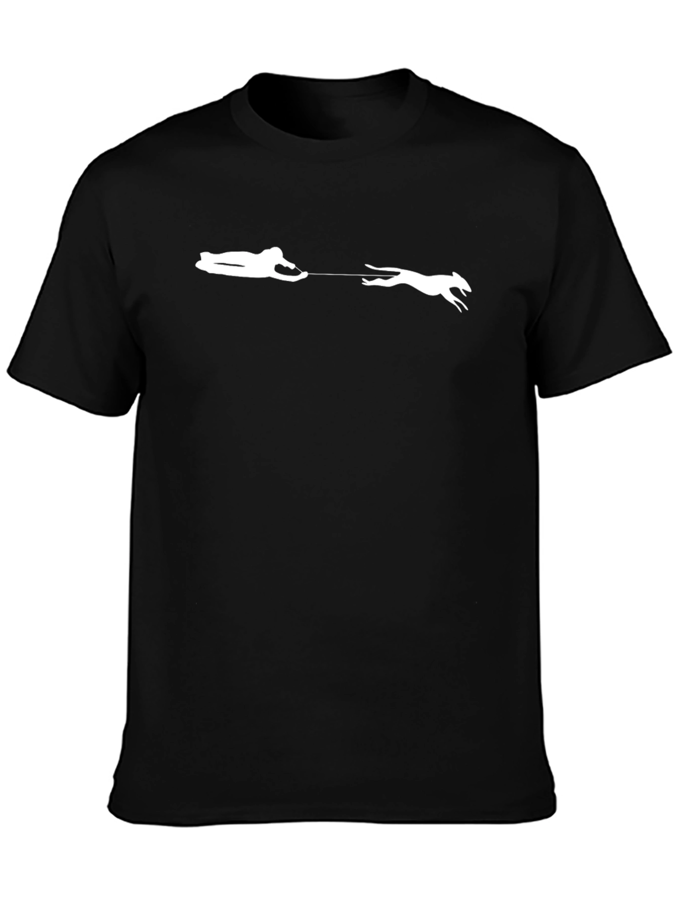 Mans Black T-Shirt - Dog Walker Design