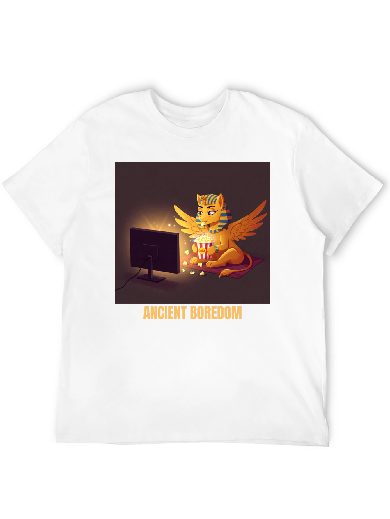 Ancient Boredom T-Shirt - Egyptian Sphinx Watching TV