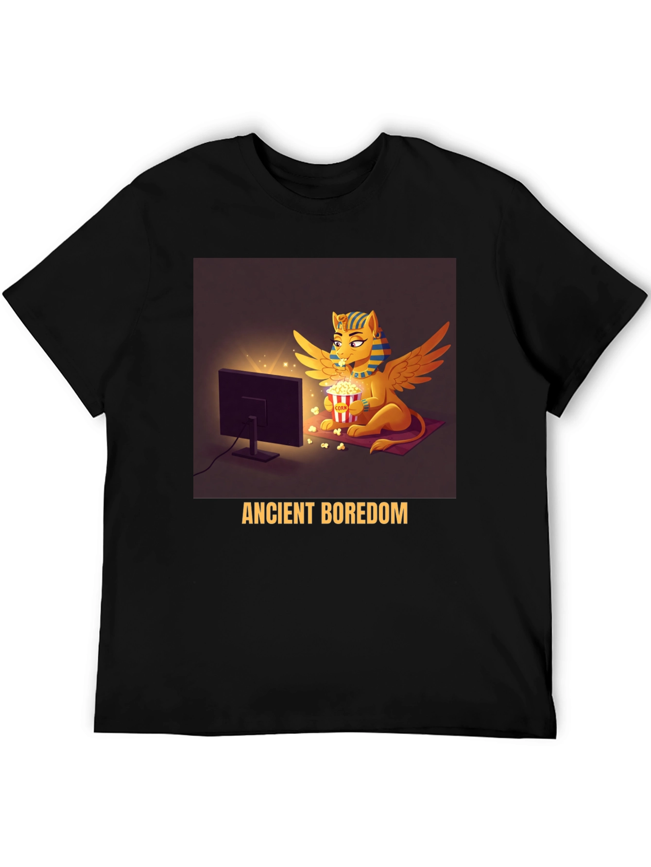 Ancient Boredom T-Shirt - Egyptian Sphinx Watching TV