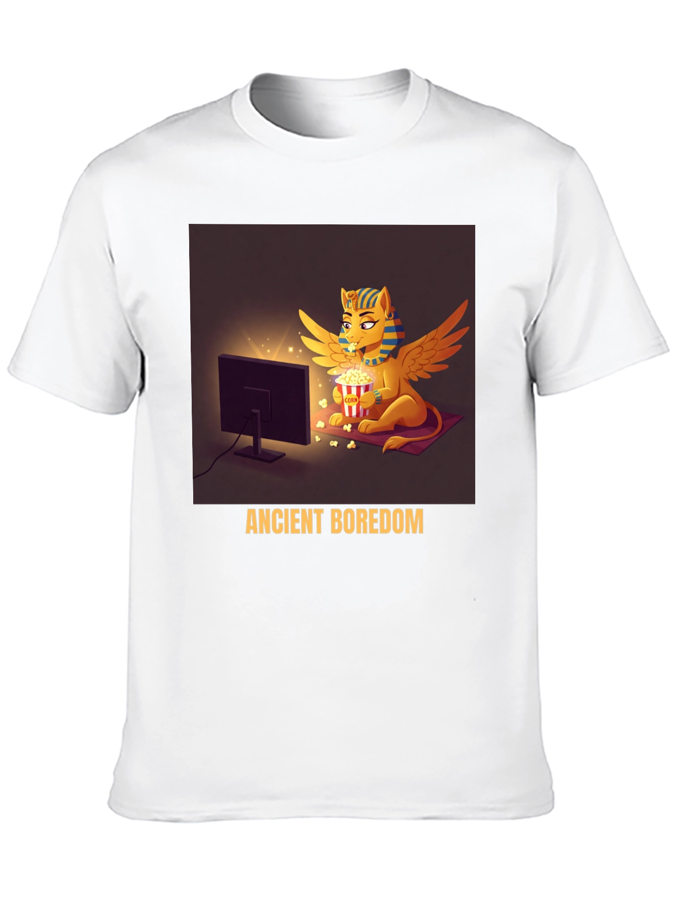 Ancient Boredom T-Shirt - Egyptian Sphinx Watching TV