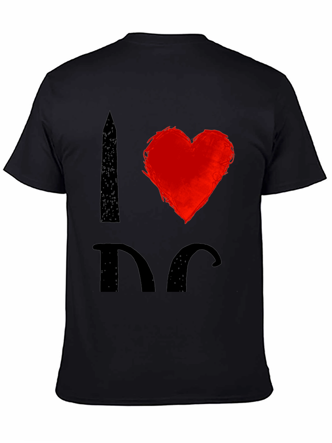 I Love DC T-Shirt Black Cotton Graphic Tee