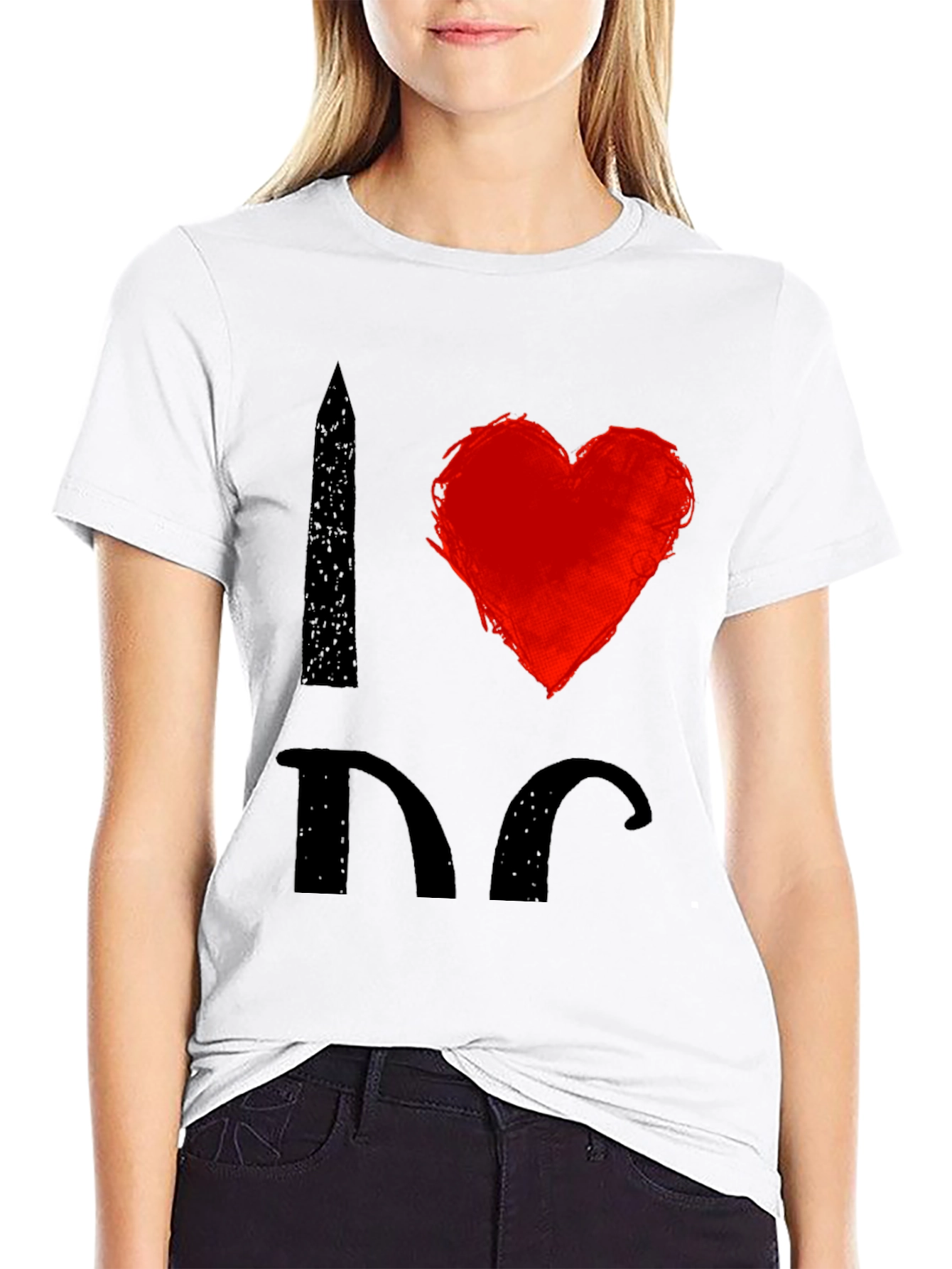 I Love DC T-Shirt Black Cotton Graphic Tee