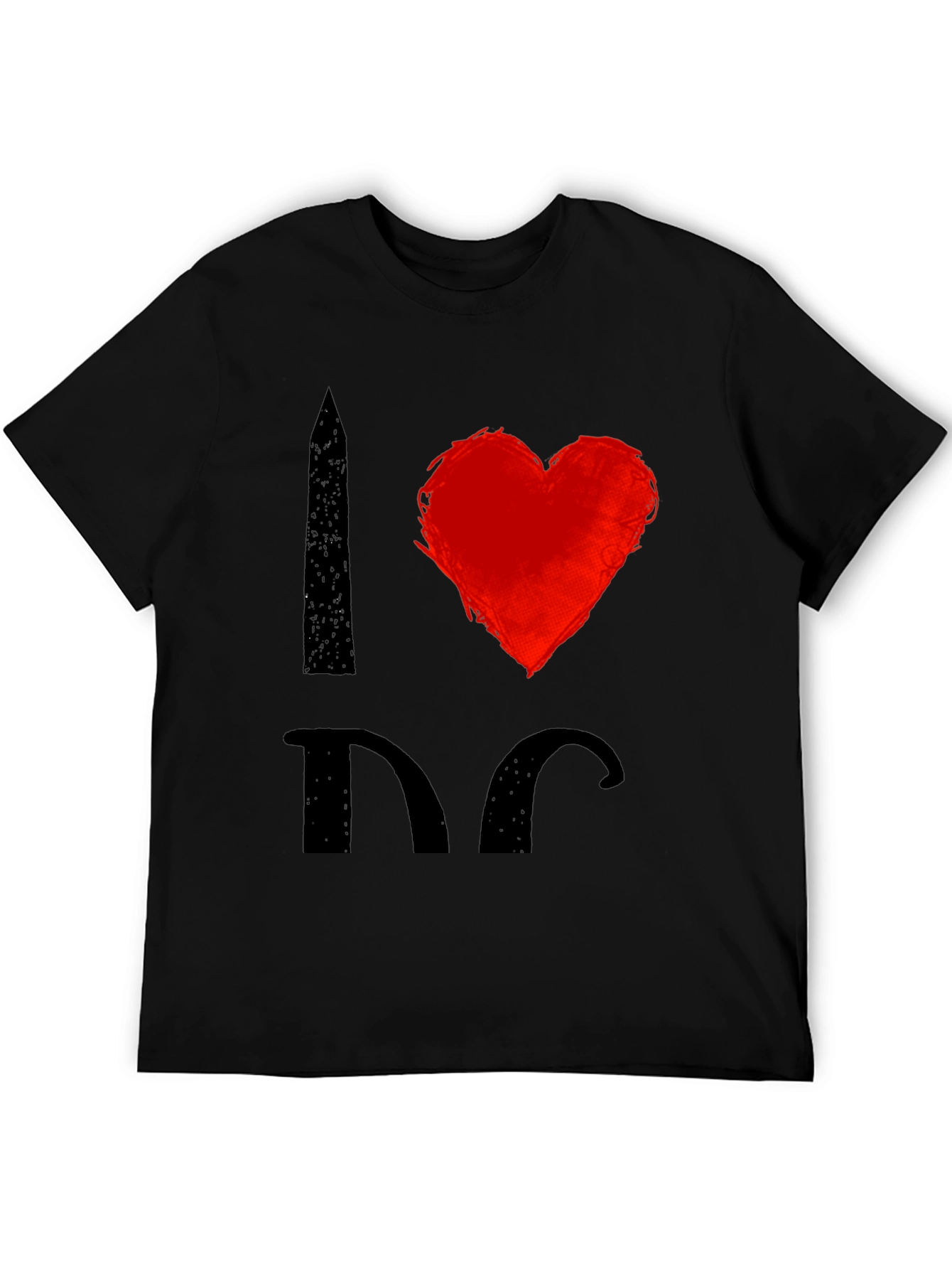 I Love DC T-Shirt Black Cotton Graphic Tee