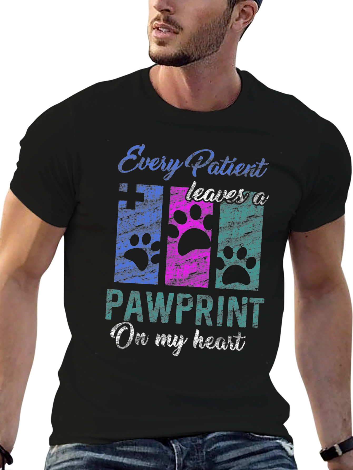Pawprint Heart T-Shirt - Veterinary Love!