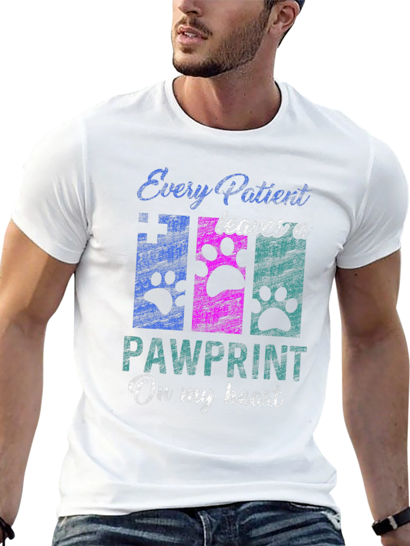 Pawprint Heart T-Shirt - Veterinary Love!