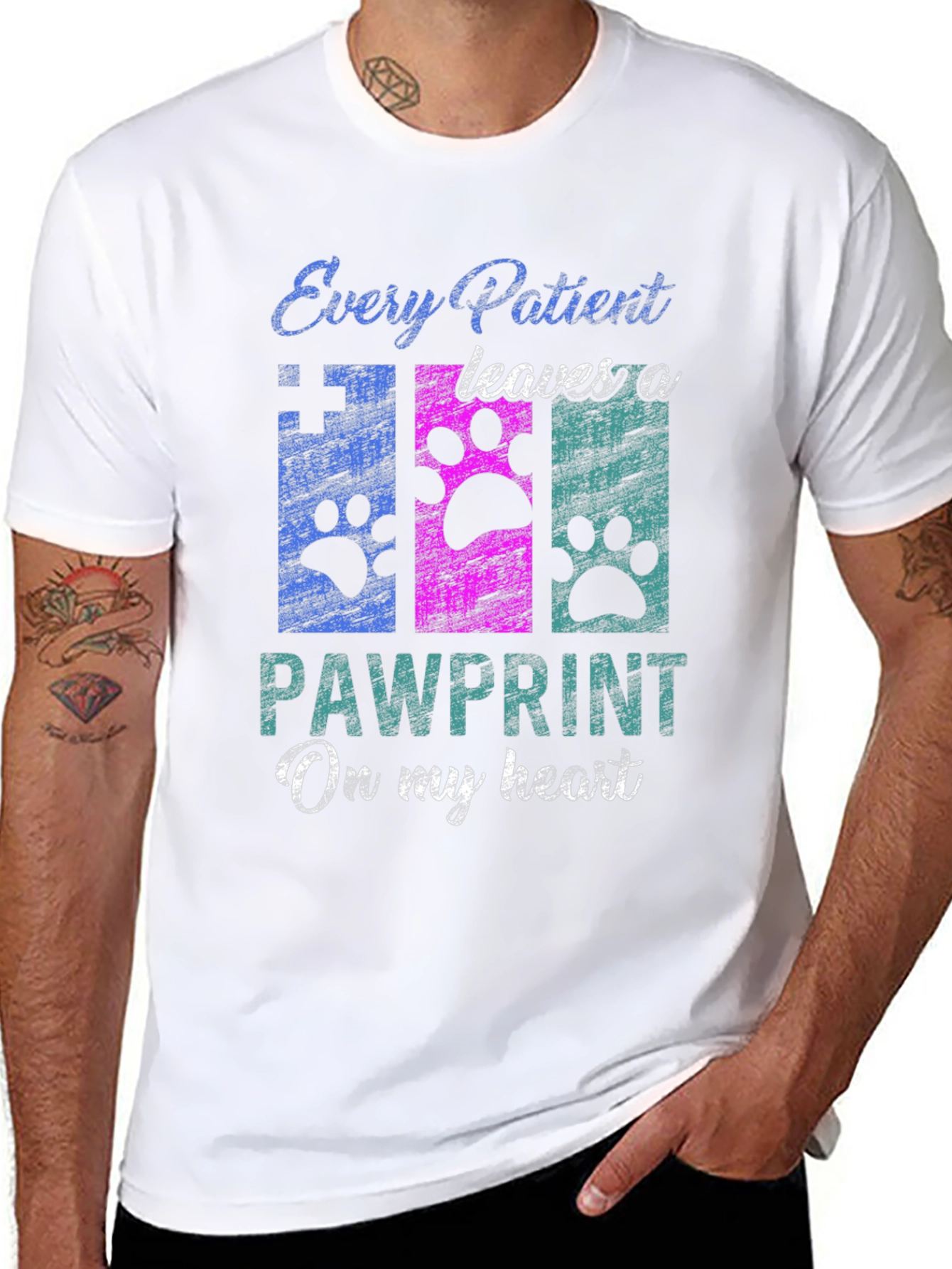 Pawprint Heart T-Shirt - Veterinary Love!