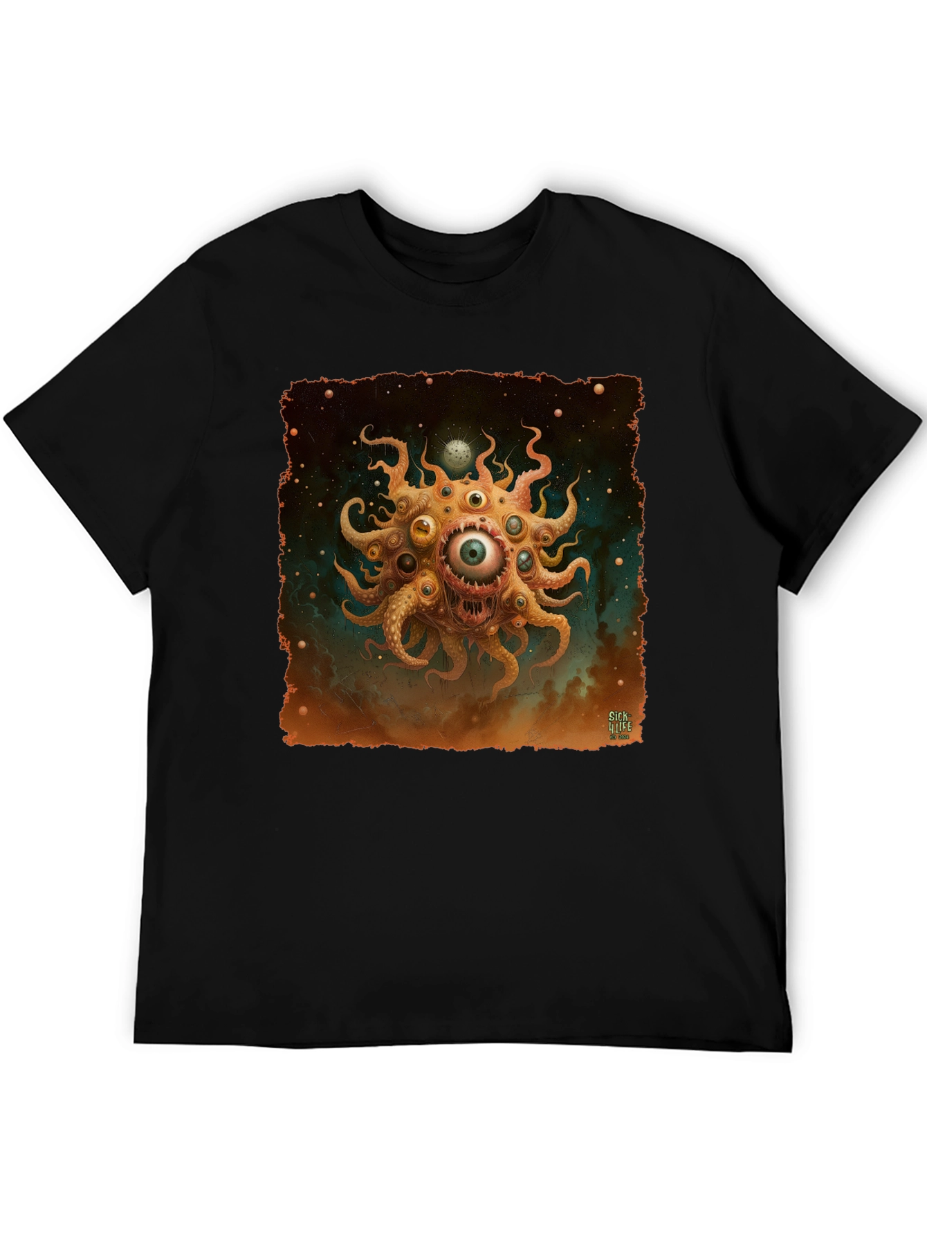 Eye Monster Graphic Tee - Black Cotton T-Shirt