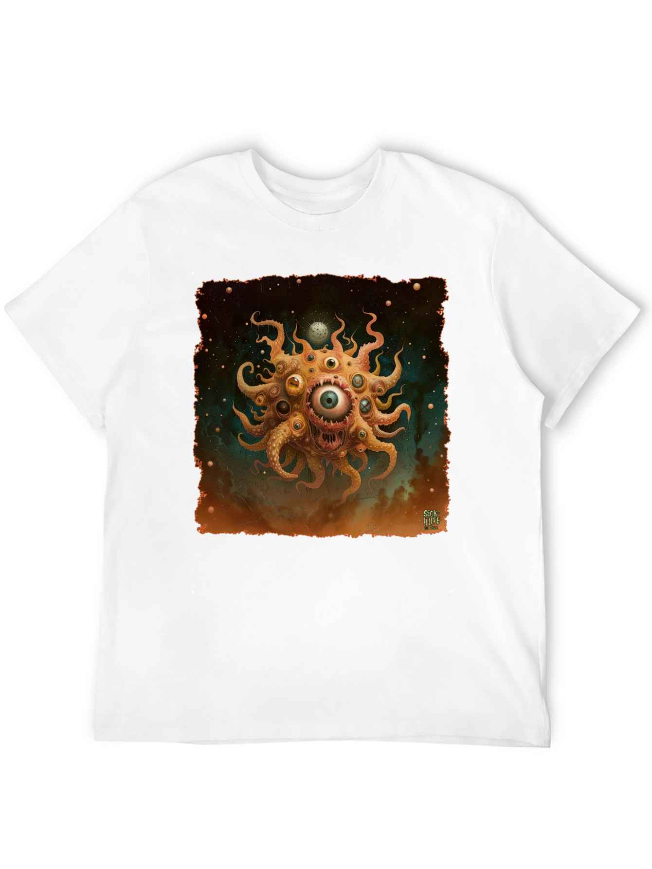 Eye Monster Graphic Tee - Black Cotton T-Shirt