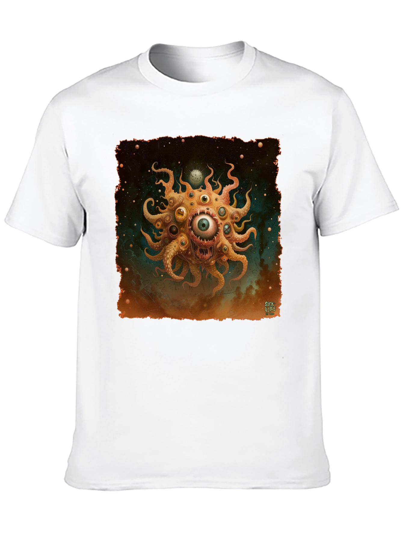 Eye Monster Graphic Tee - Black Cotton T-Shirt