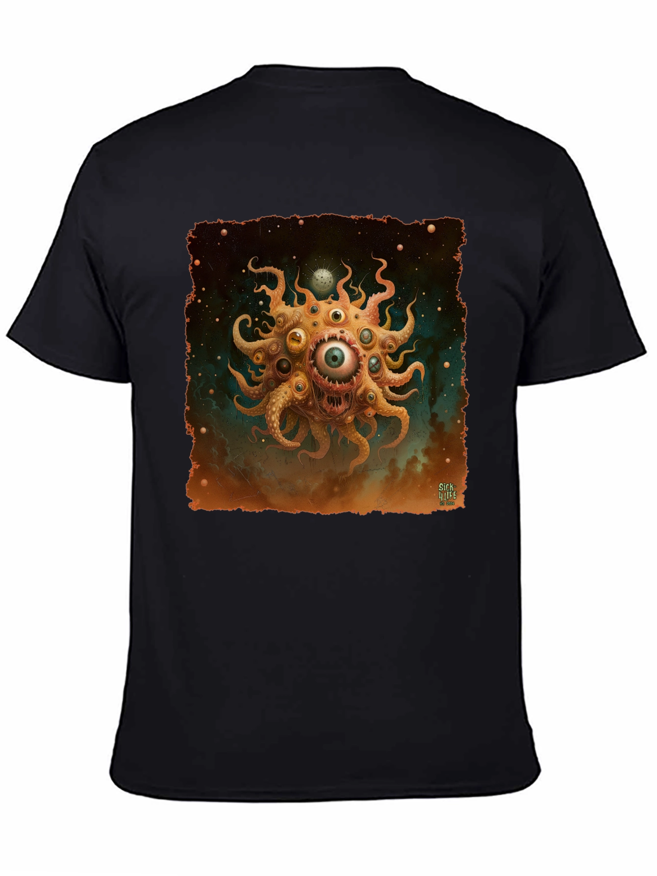 Eye Monster Graphic Tee - Black Cotton T-Shirt
