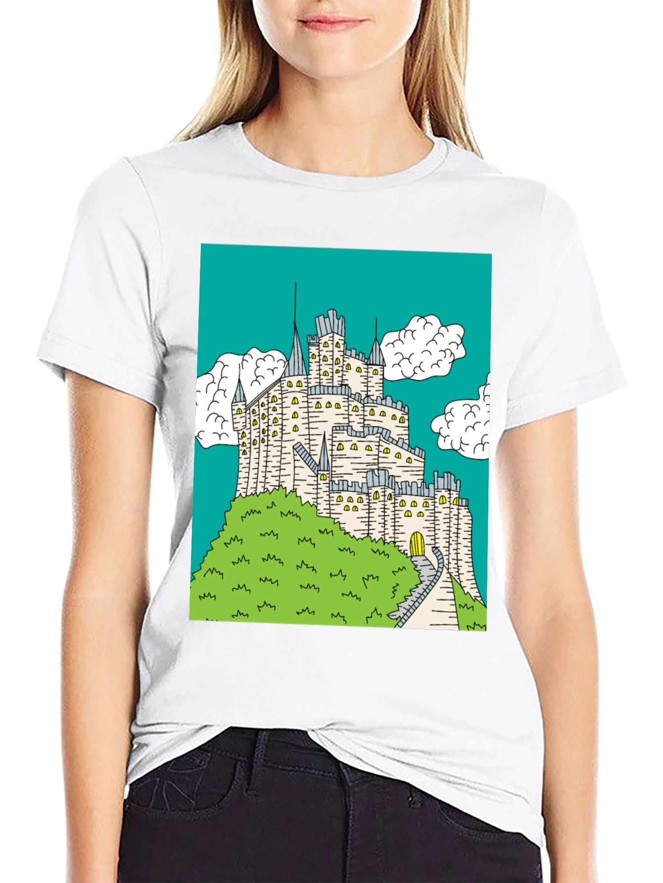 Castle Graphic Print Crew Neck T-Shirt